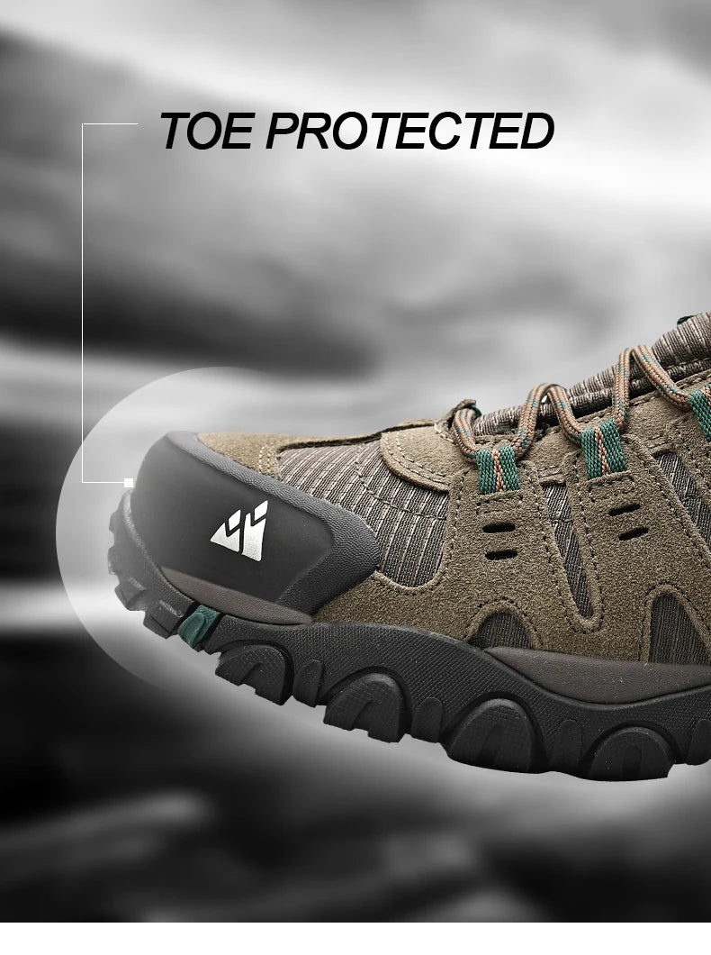 HIKEUP Men's Suede Leather Hiking Shoes – Outdoor Trekking